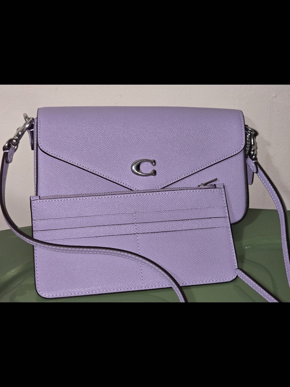 Coach Lilac Crossbody with Card Case Never Carried Silver Hardware